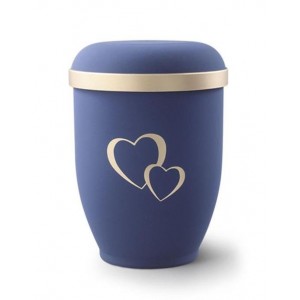 Biodegradable Urn (Blue with Gold Heart Design)